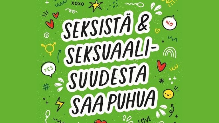 Seksistä ja seksuaalisuudesta saa puhua -juliste.